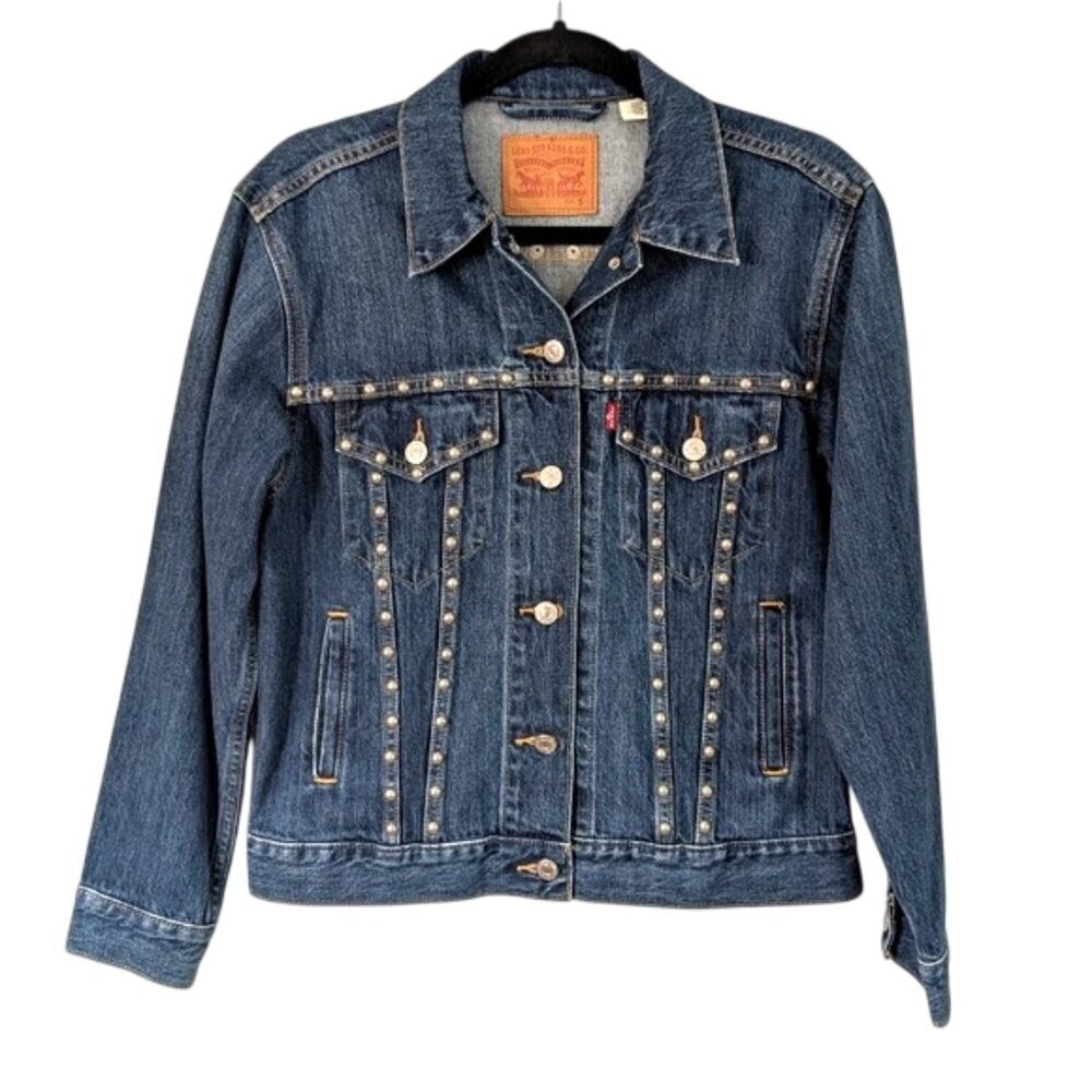 NWOT Levi's‎ Studded Denim Jacket Women's Medium Wash Size S
